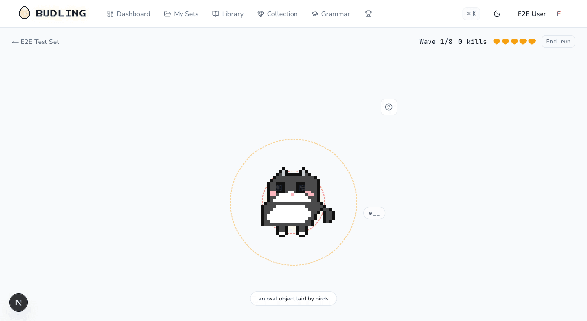 Keystroke Keep gameplay — A typing game to learn English vocabulary before it reaches your nest